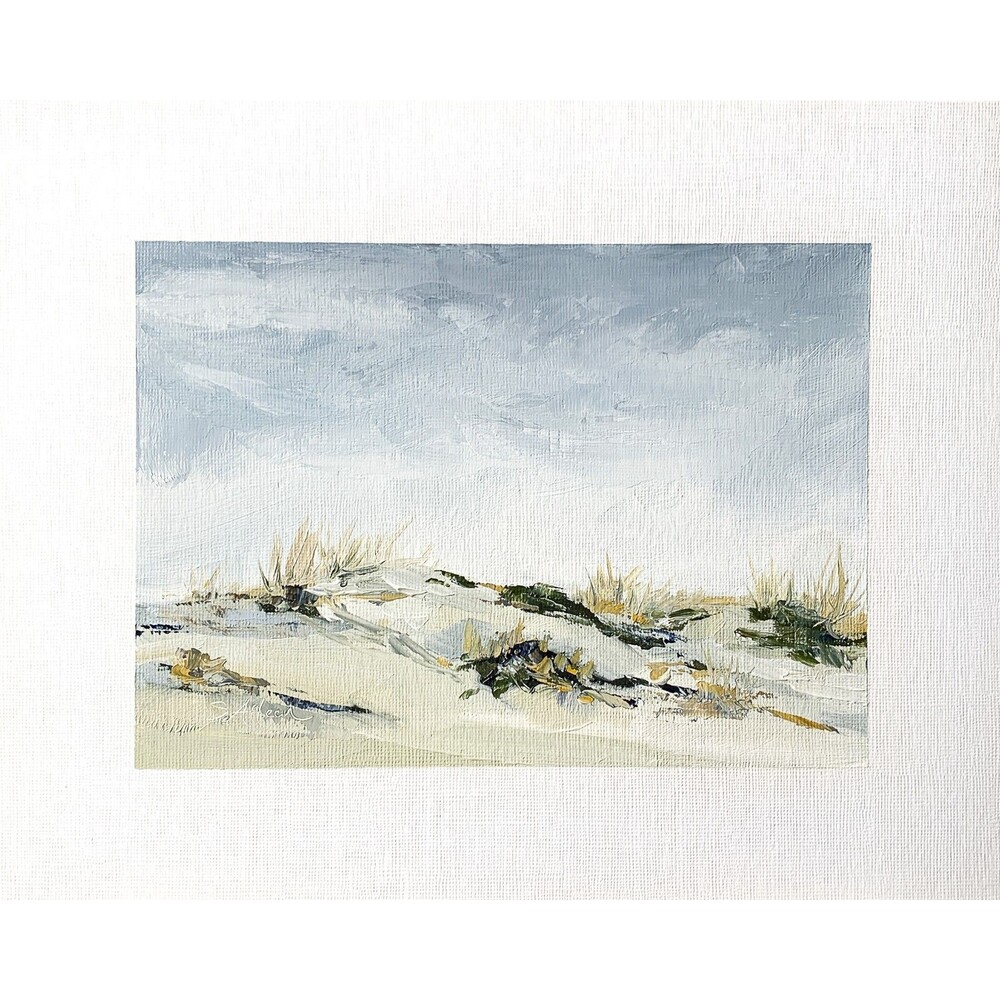 8x10 Original Oil Painting Seascape Sand Dunes & Grass Coastal Art Summer Signed